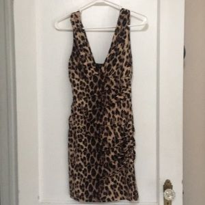 Brown/ black leopard print dress